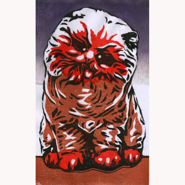 traditional ukiyoe japanese style print cat demon 