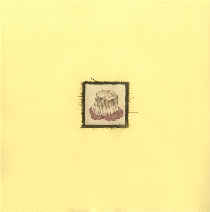 intaglio print sad squashed little cupcake upside down cute